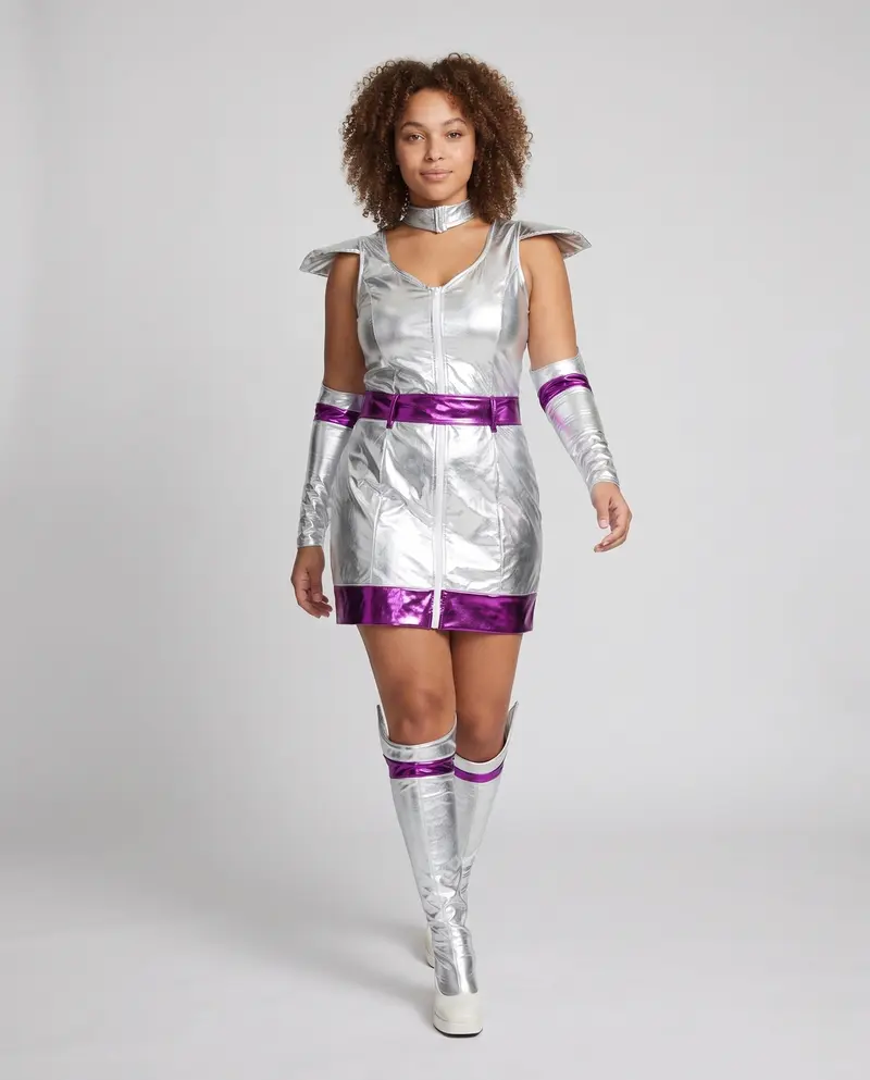 Damen Futuristisches Raumanzug-Kleid Drune