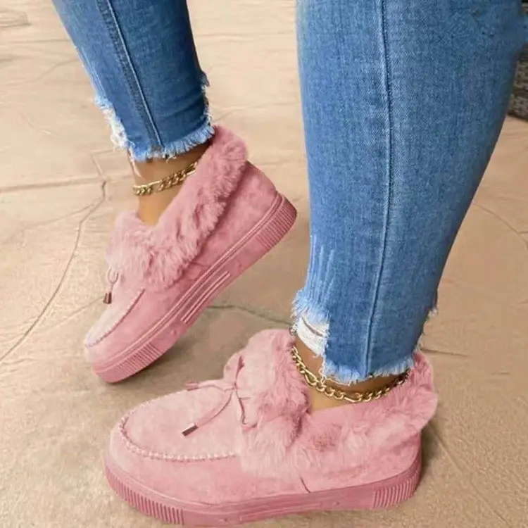 Damen Gefütterte Plateau‑Mokassin‑Sneaker mit Kunstfellkragen und dämpfender Plateausohle Drune