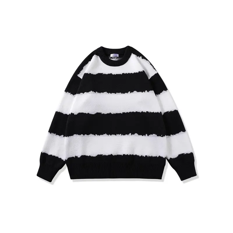 Damen Gemütlicher gestreifter Pullover Drune