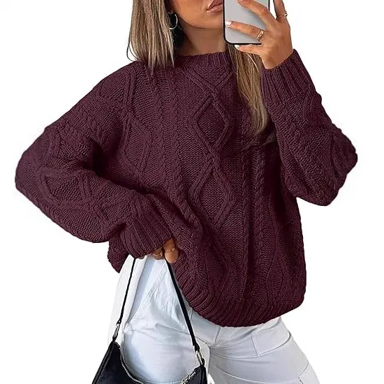 Damen Grobstrickpullover Drune