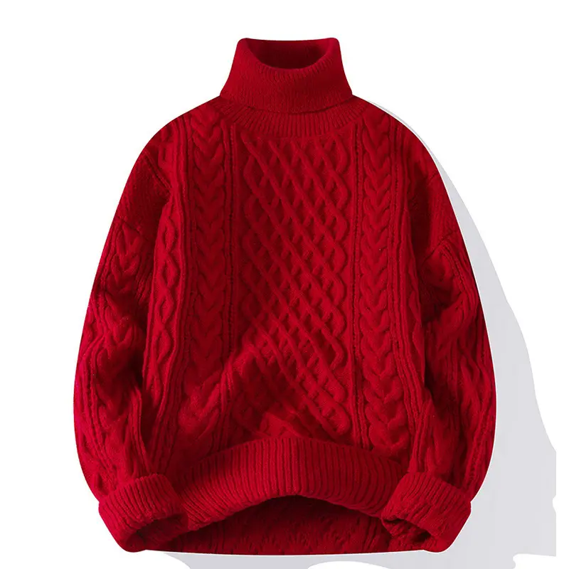 Damen Grobstrickpullover mit Rollkragen Drune