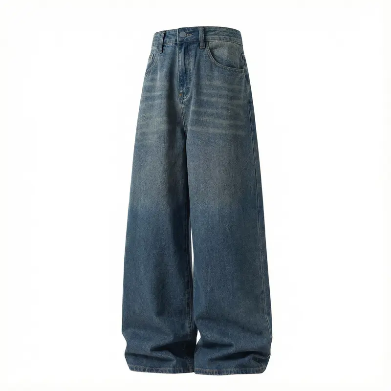 Damen High‑Waist Jeans im Palazzoschnitt mit weitem Bein Drune