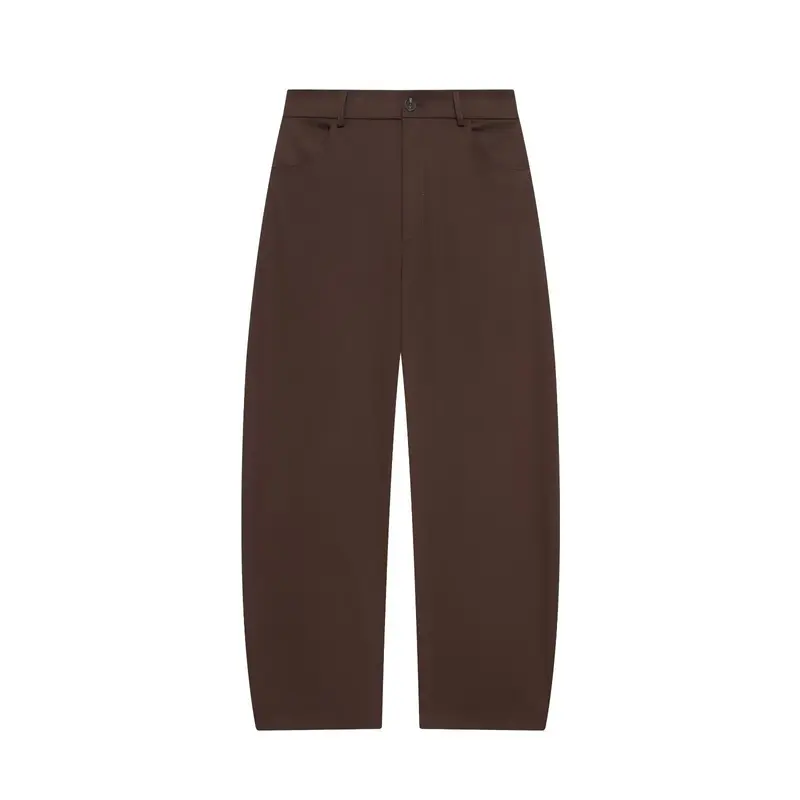 Damen Highwaist-Cropped-Hose mit weitem Bein und geradem Saum Drune