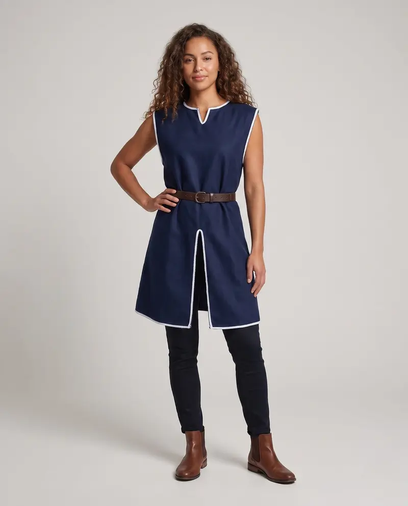 Damen historisches Mittelalterkleid mit dekorativem Gürtel Drune