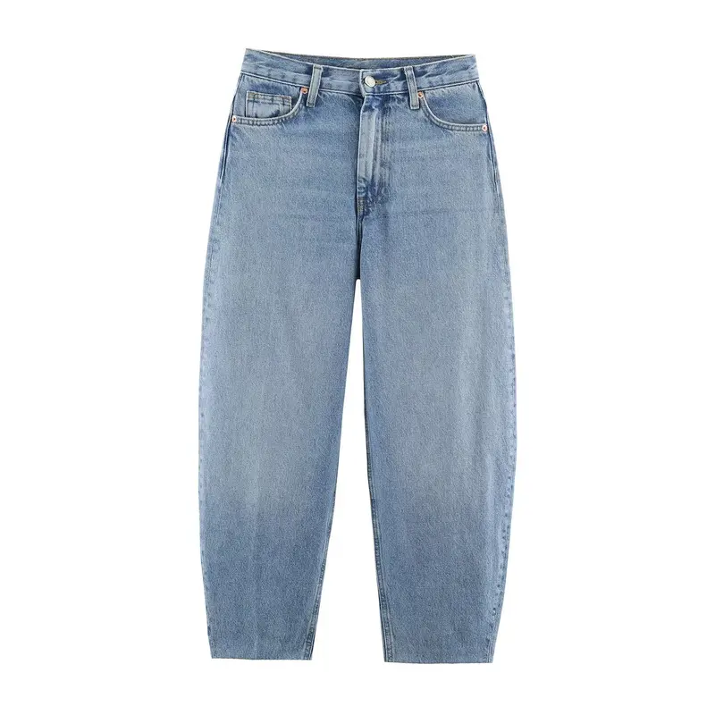 Damen Hochgeschnittene Relaxed-Jeans mit konischem Bein Drune