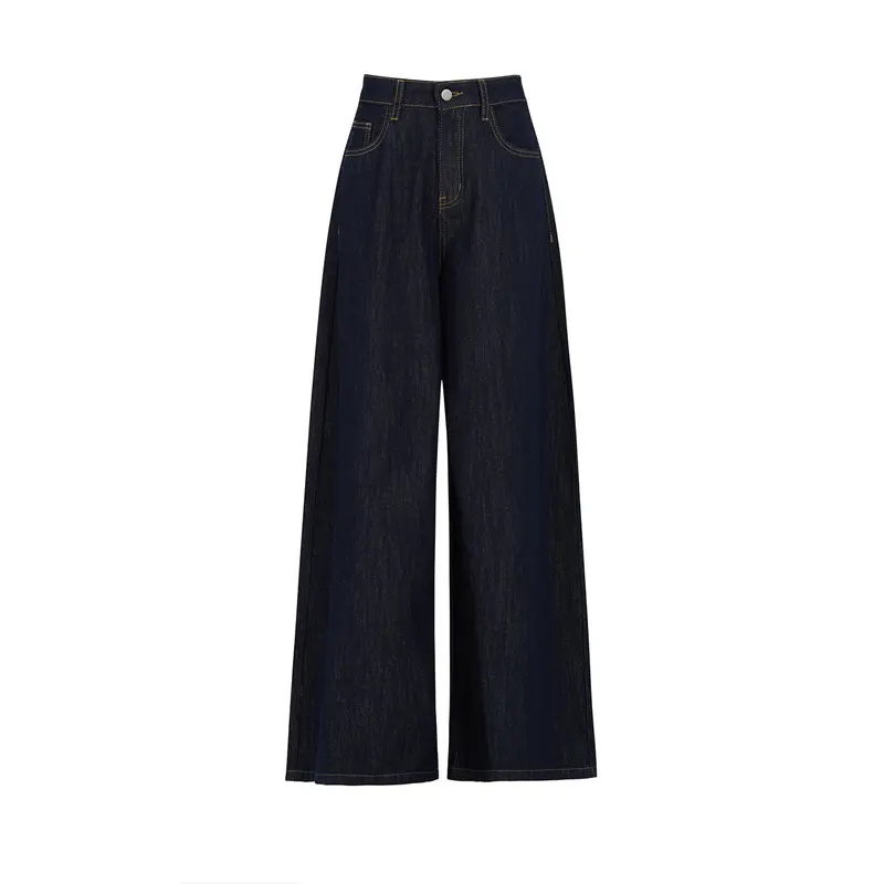 Damen Hochgeschnittene Weite Jeanshose mit extra weitem Bein Drune