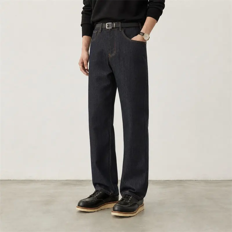 Damen hochtaillierte gerade Jeans aus Premium-Denim Drune