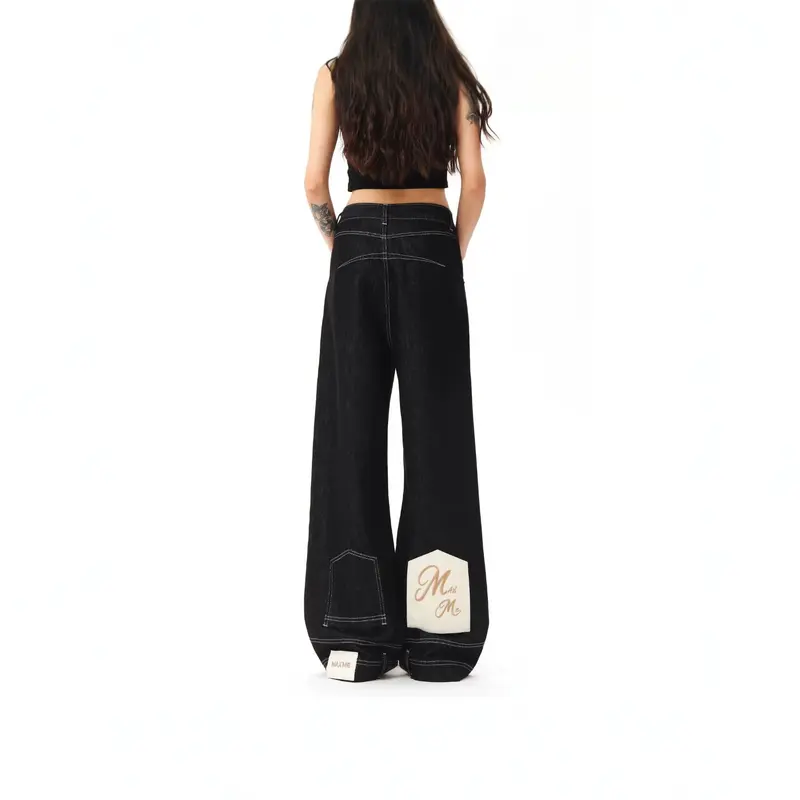 Damen Hochtaillierte Jeans mit weitem Bein Drune