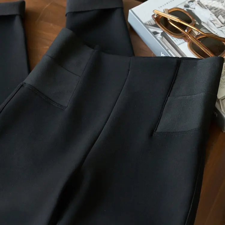 Damen Hochtaillierte schmale Stretchhose mit nahtlosem Bund und konischem Bein Drune