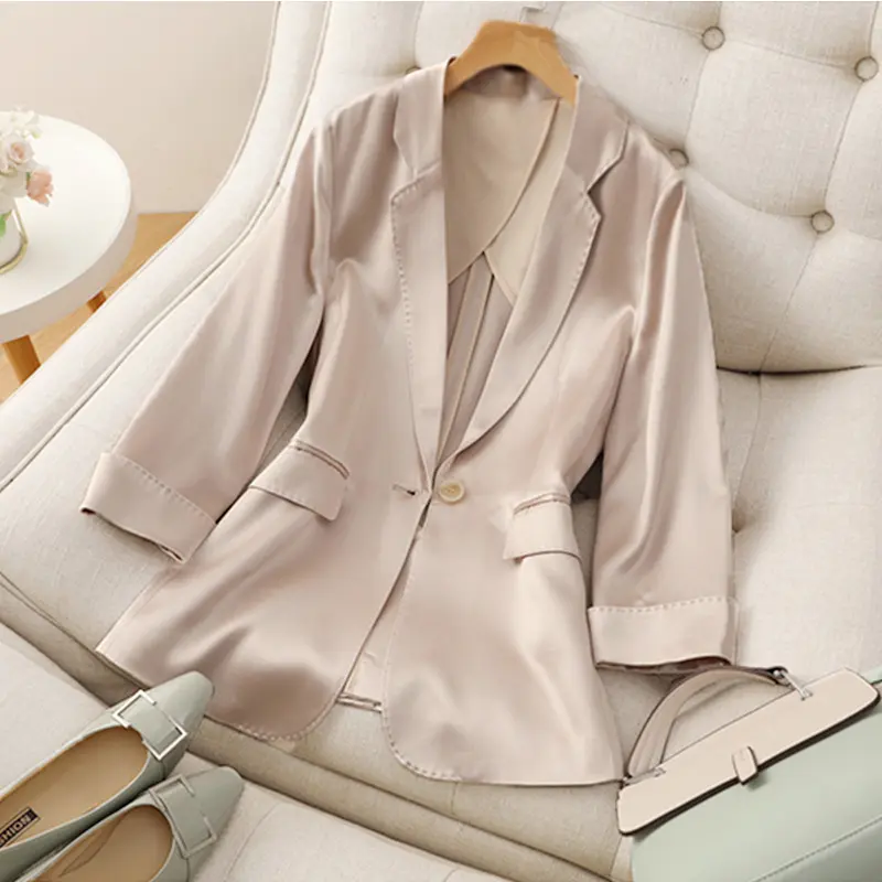 Damen Hochwertiger Satin-Blazer Drune
