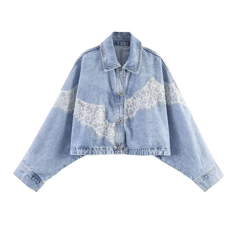 Damen Jeans-Set mit Cropped-Jeansjacke und lässiger High-Waist-Jeans Drune