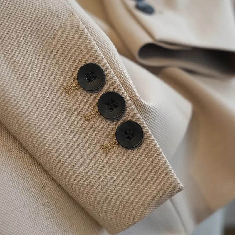 Damen Klassischer taillierter Ein-Knopf-Blazer aus feinem Wollmix Drune