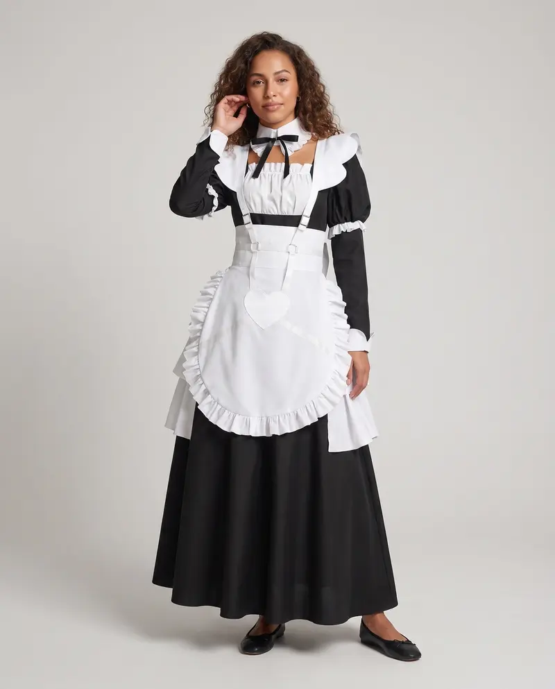 Damen Kostüm mit elegantem Schürzen-Design und Rüschendetails Drune