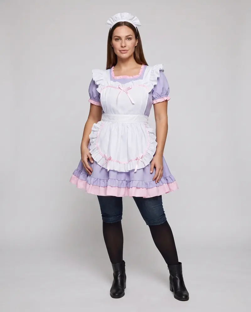 Damen Kostüm mit Rüschendetails und Schürze Drune