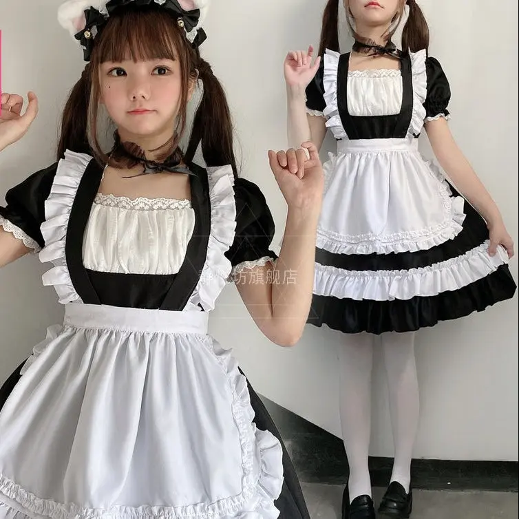 Damen Köstümkleid mit Rüschen und Katzenohren Drune