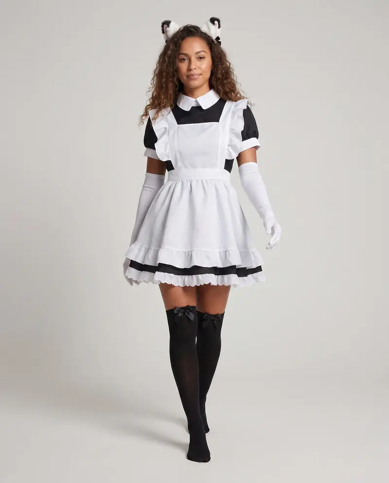 Damen Kostümset mit eleganter Schürze und Accessoires Drune