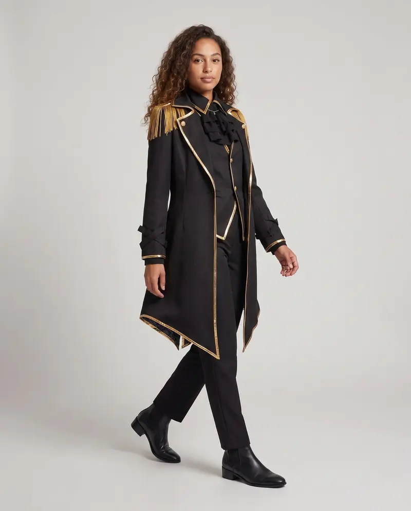 Damen Kostümset mit historisch inspirierter Frackjacke und eleganten Accessoires Drune