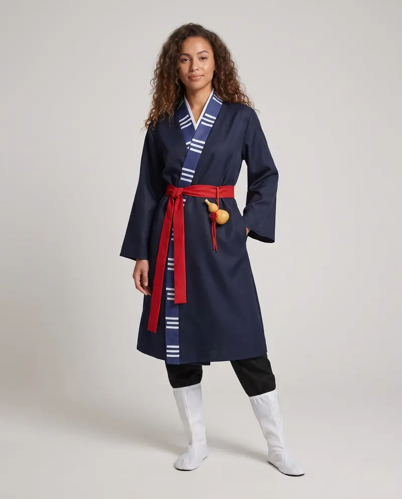 Damen Kostümset mit traditionellem Kimono und Zubehör Drune