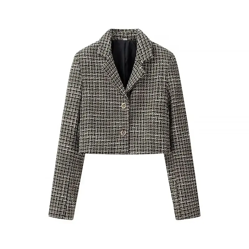 Damen Kurzblazer aus Bouclé‑Tweed mit kastiger Cropped‑Silhouette Drune