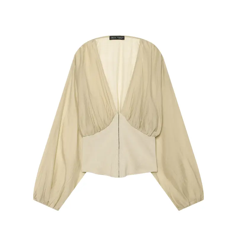 Damen Kurzblouson im Bolero‑Stil mit überschnittenen Fledermausärmeln und tailliertem Reißverschluss Drune