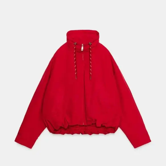 Damen Kurze Outdoor‑Blousonjacke mit hohem Stehkragen, Kordelzug und Gummizugsaum Drune