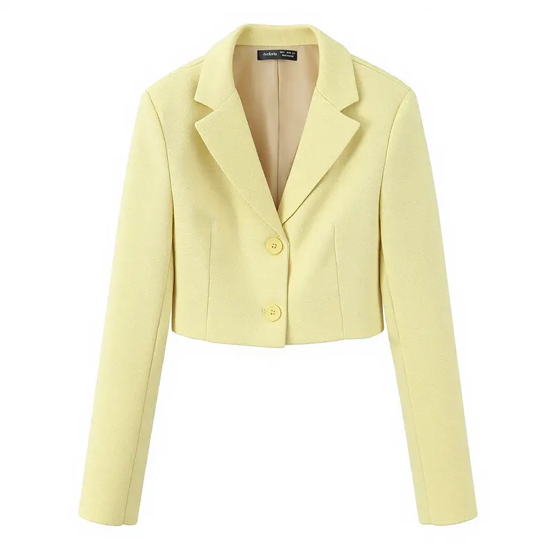 Damen Kurzer Bouclé‑Tweed‑Blazer mit Reverskragen und Zweiknopfverschluss Drune