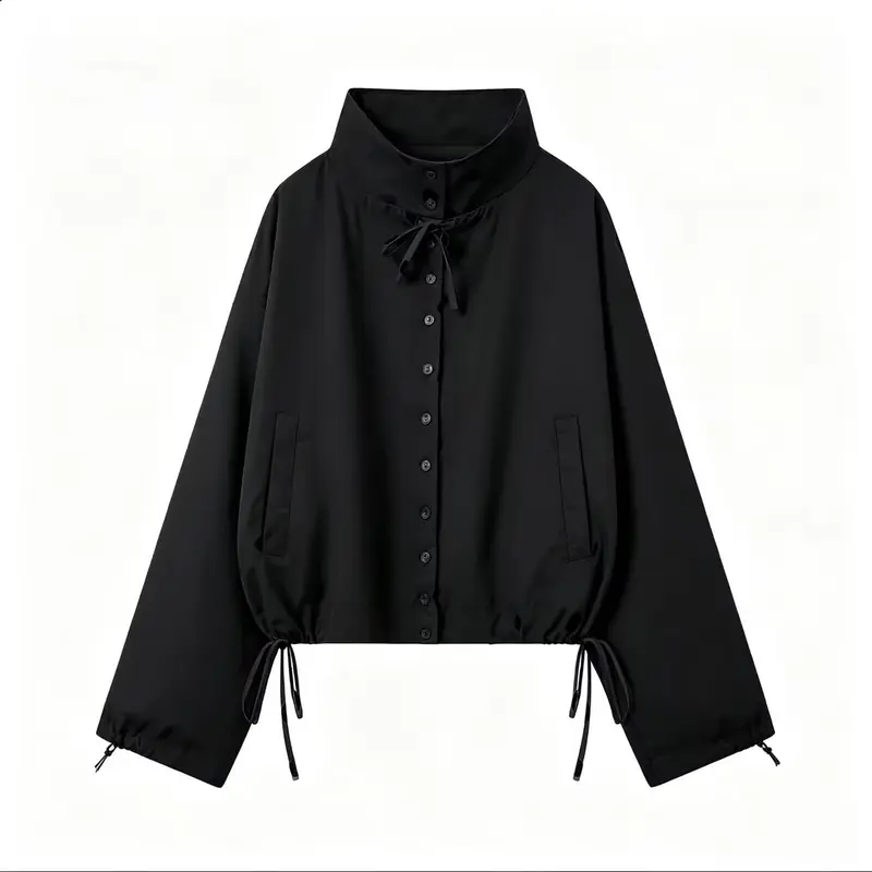 Damen Kurzer Funktions‑Blouson mit hohem Stehkragen und Kordelzugsaum Drune