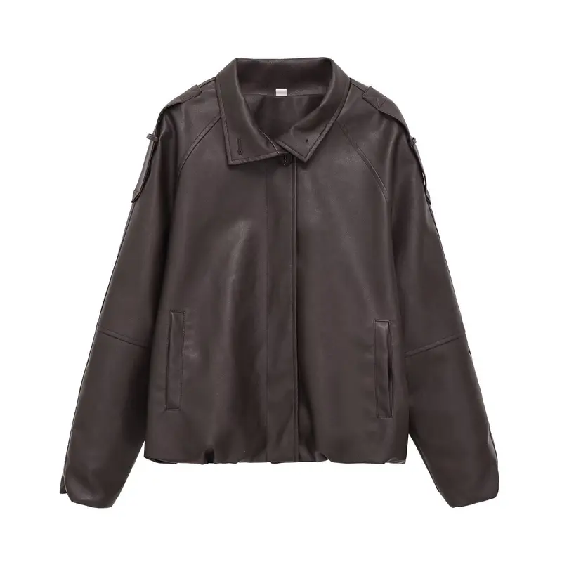 Damen Kurzjacke aus veganer Lederoptik im Boxy-Oversize-Schnitt Drune