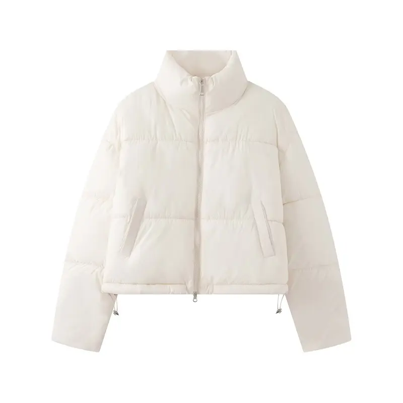 Damen Kurzjacke im Oversized-Boxy-Pufferstil mit hohem Stehkragen Drune