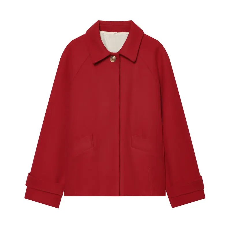 Damen Kurzmantel im Cape‑Style aus Wollmix mit Raglanärmeln und aufgesetzten Taschen Drune