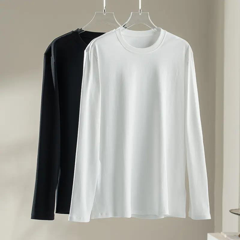Damen Langärmeliges Feines Modal-Basicshirt mit Rundhalsausschnitt Drune