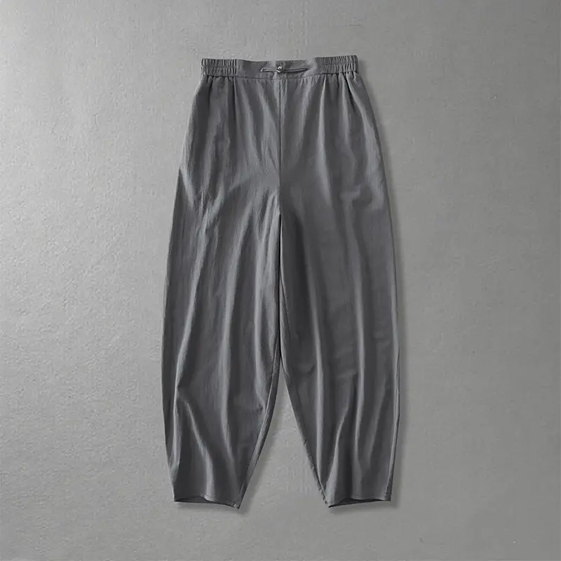Damen Lässige, weite Haremshose mit elastischem Bund und tapered Knöchel Drune