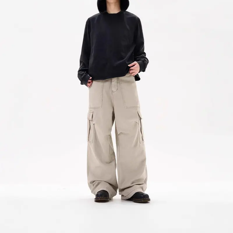 Damen Lässige Weitgeschnittene Cargo-Hose mit praktischen Taschen Drune