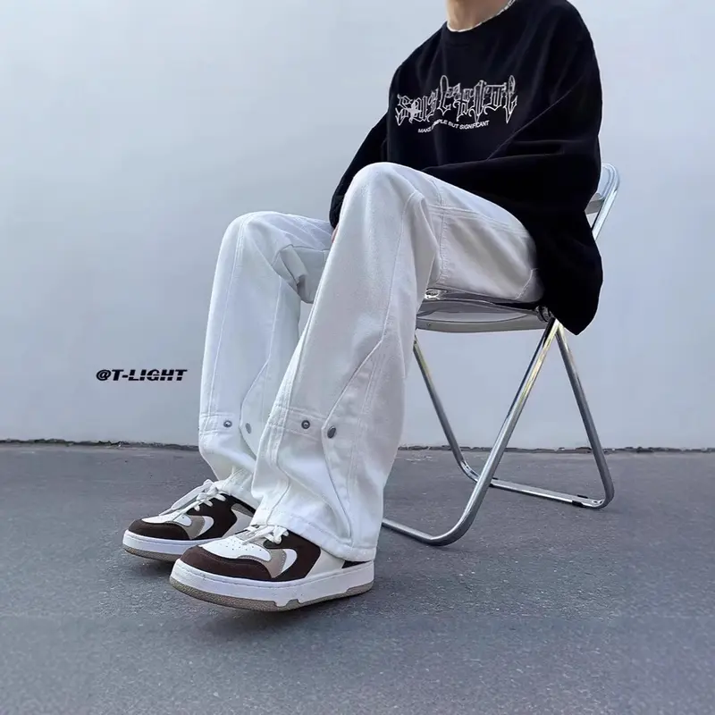 Damen Lässige Weitgeschnittene Chino-Hose Drune