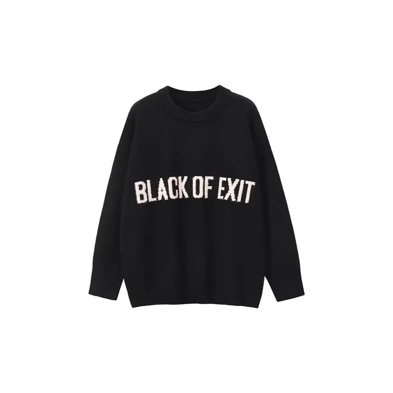 Damen Lässiger Oversized Pullover mit kreativem Schriftzug Drune