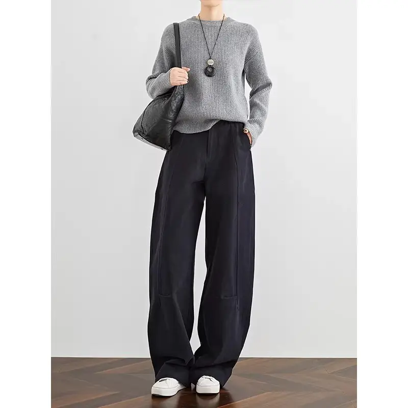 Damen Lässiger Strickpullover mit weitem Schnitt Drune