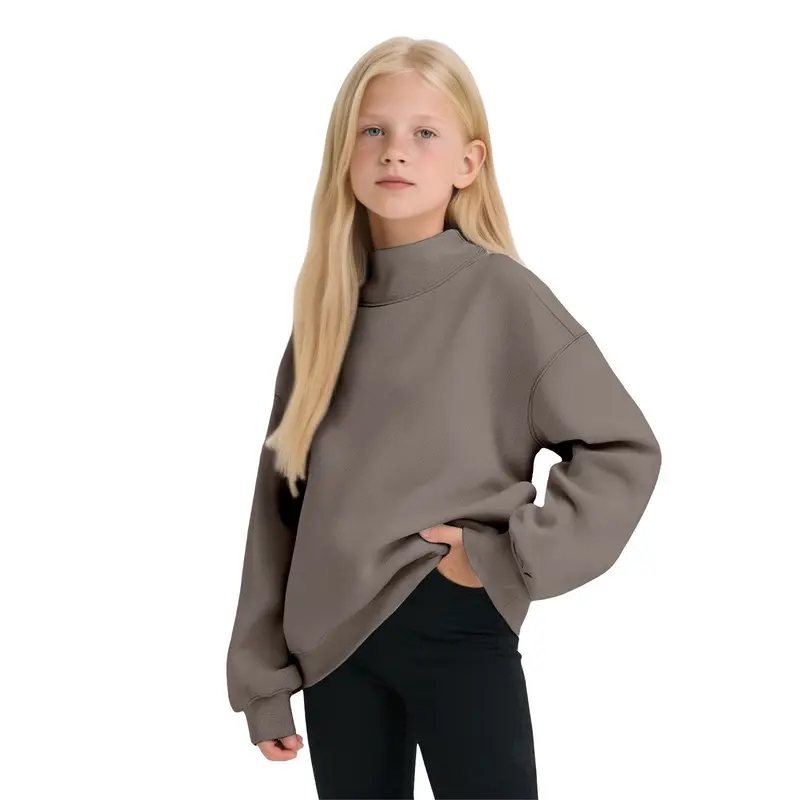 Damen Lässiges Funnel-Neck Sweatshirt im Oversize‑Schnitt mit überschnittener Schulter Drune