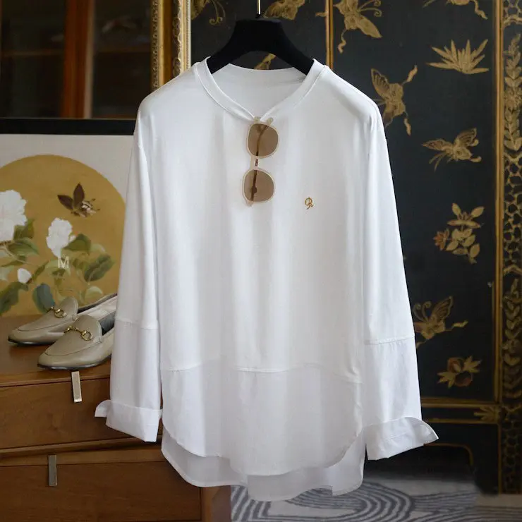 Damen Lässiges Langarmshirt mit elegantem Schnitt Drune