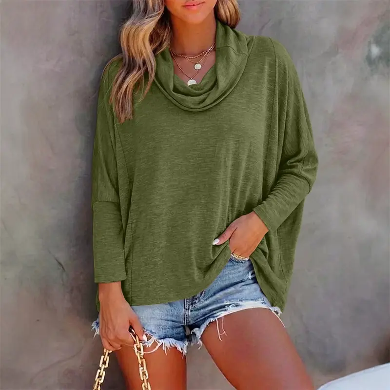 Damen Lässiges Oberteil mit cowl Neck Drune