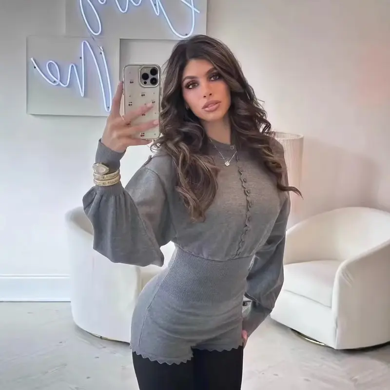 Damen Lässiges Zweiteiliges Lounge-Set mit Cropped-Sweatshirt und High-Waist-Shorts Drune