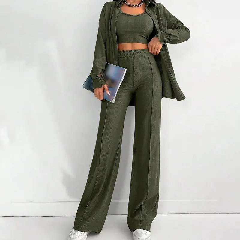 Damen Lässiges Zweiteiliges Set mit weitem Schnitt Drune