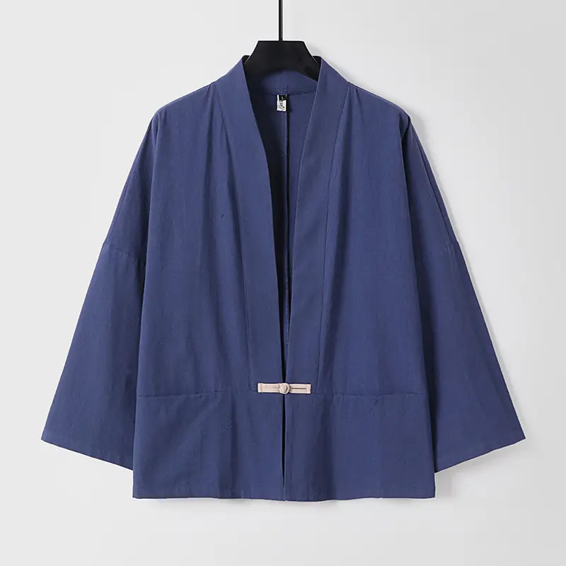 Damen Leichte Kimono-Jacke aus Baumwollmix mit lockerer Passform Drune