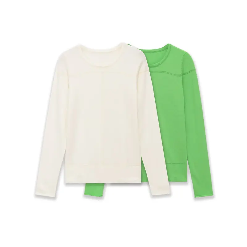 Damen Leichter Feinstrickpullover mit Rundhalsausschnitt und dekorativen Nahtdetails Drune