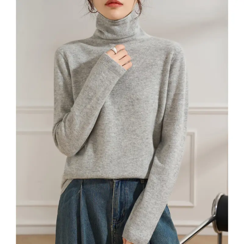 Damen Leichter Kaschmir-Mix Rollkragenpullover mit feinem Soft-Finish und schmaler Silhouette Drune