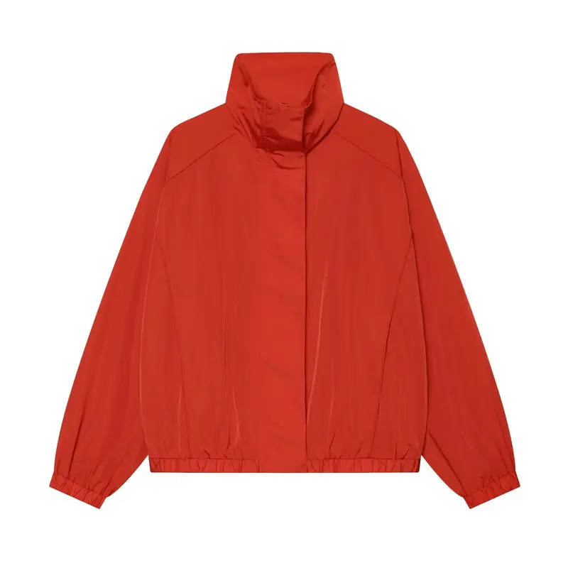 Damen Leichter Technical Windbreaker‑Blouson mit hohem Stehkragen, verdecktem Reißverschluss und elastischem Saum Drune