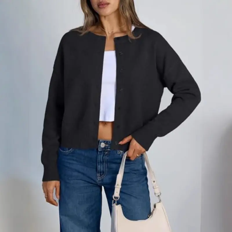 Damen Lockere Strickjacke Drune