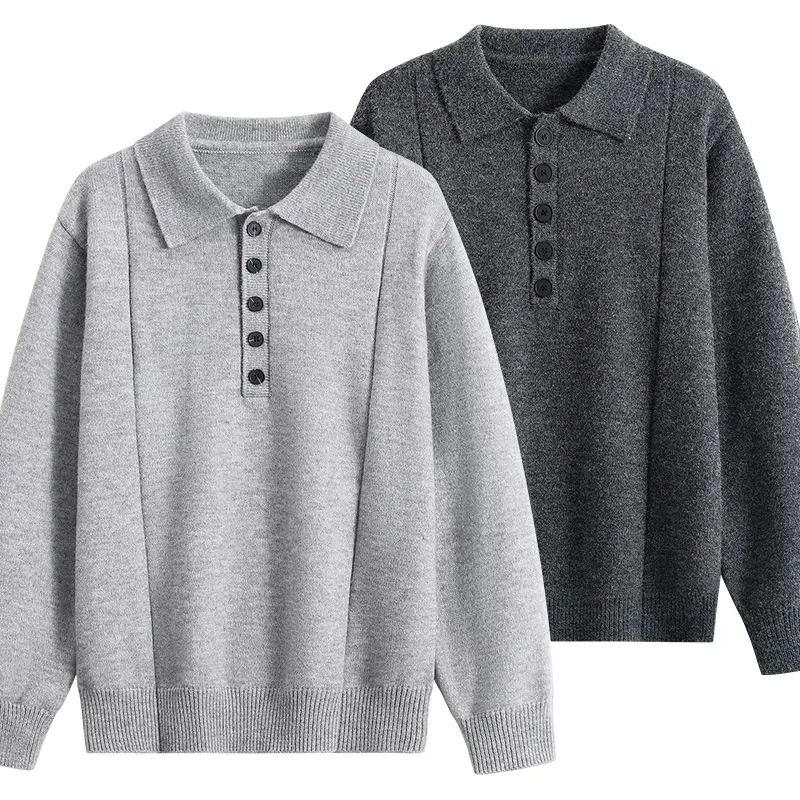 Damen Lockerer Feinstrick-Polo mit Halbknopf-Leiste und gerippten Bündchen Drune