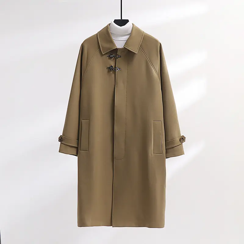Damen Longline-Mantel mit Knebelverschluss und Raglanärmeln Drune