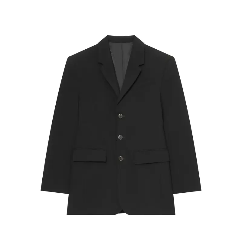 Damen Longline Tailored Blazer mit Reverskragen und Pattentaschen Drune