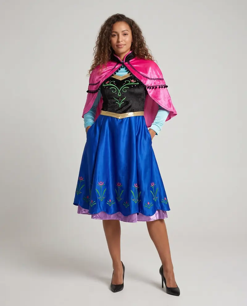 Damen Märchenhaftes Prinzessinnen-Kostüm mit Cape und floralem Design Drune